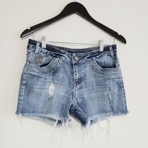 Distressed Denim Shorts
